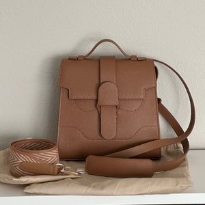 Senreve Alunna Bag + Statement Strap | Chestnut Pebbled leather